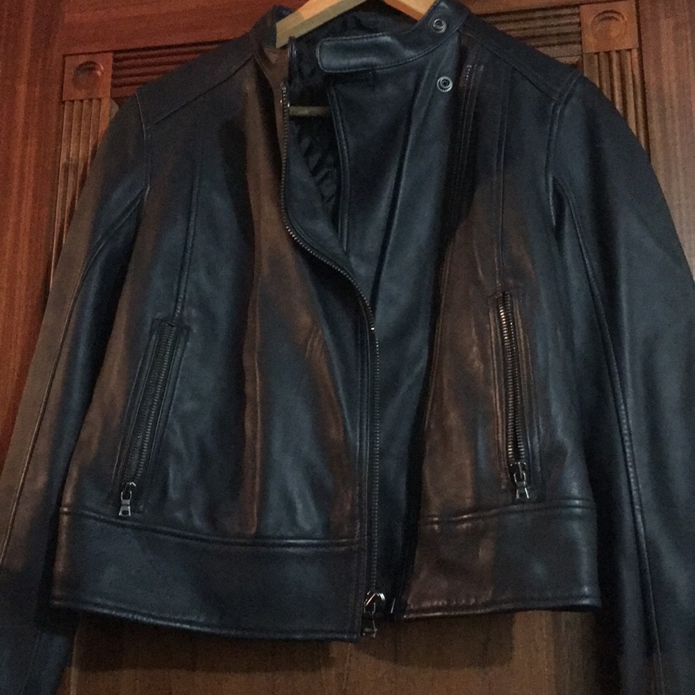 Soft real leather moto jkt
